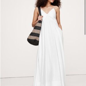 Banana Republic White Sleeveless Maxi Sundress